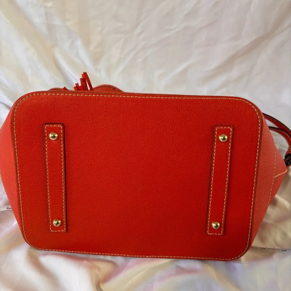 Dooney & Bourke Saffiano Kendall Crossbody Fall Tomato Bag Purse NEW - Picture 9 of 16